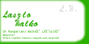 laszlo walko business card